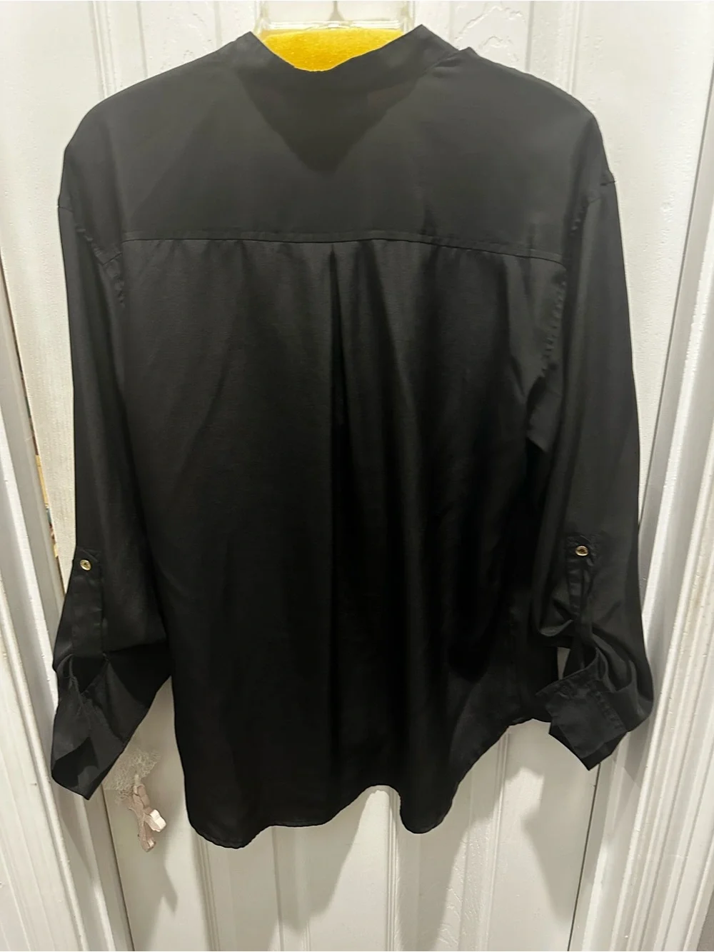 Michael Kors Women’s black shirt with gold zipper detailing